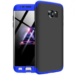 GENERICO - Funda Carcasa Estuche Protector Para Samsung S7 Edge Negro con Azul