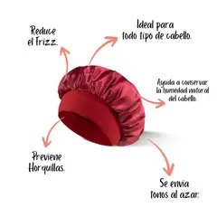 GENERICO - Gorro De Satín con banda Anti Horquilla