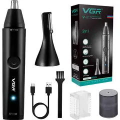 GENERICO - Trimmer Nariz Oreja CejaRecortador Vgr V613Recargable Ipx5 Color Negro
