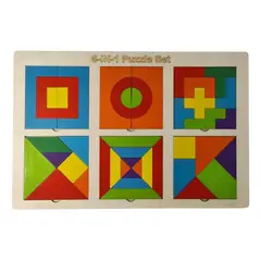 GENERICO - Rompecabezas Madera Tangram 6en1 Puzzle Figuras Geométricas