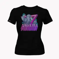 CREACIONES NU CROWN - Camiseta Dama shakira mujer Negra Original Nu Crown