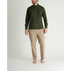 NO DRAMA - Camisa oxford manga larga Verde CAMOXFOMLGREEN