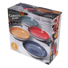 GIBSON - SET X 4PZ PLATOS COLOR SPECKLE 21CM
