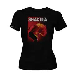 CREACIONES NU CROWN - Camiseta Dama shakira Rock Pop mujer Negra Original Nu Crown
