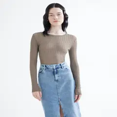 SEVEN SEVEN - Camiseta Para Mujer Manga Larga Color Verde Marca #28095591