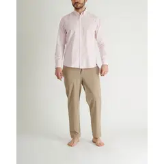 NO DRAMA - Camisa oxford manga larga Rosa MNHCOXFORDPIN