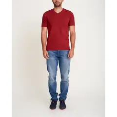 NO DRAMA - Camiseta cuello v Rojo CAMICUEVVIN