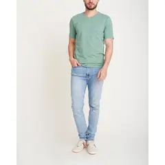 NO DRAMA - Camiseta cuello v Verde CAMICUEVVER