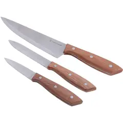 GIBSON - SET X 3 CUCHILLOS SEWARD MANGO MADERA