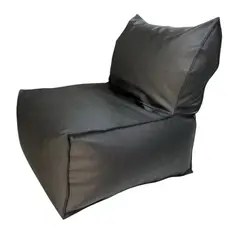 DORMIPUFF - Puff Silla Eco-Cuero Negro impermeable Elegante