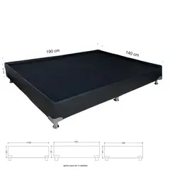 GENERICO - Base Cama 120x190 Con Pestaña SNegro
