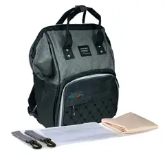 INSULAR - Pañalera cambiador bicolor bolso morral bebe negro
