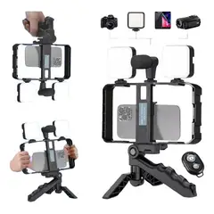 GENERICO - Tripode Estabilizador Celular Tablet Doble Luz Led Flash
