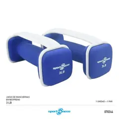 MALCREADO0037437 - Par Mancuerna Neopreno 3 Lb Azul Sportfitness