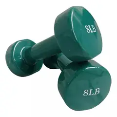 SPORTFITNESS - Par Pesa Mancuerna Vinilo 8 Lb Verde