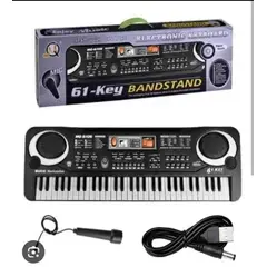 GENERICO - Piano de 61 teclas negro 54 cmx 17 cm juguete niños