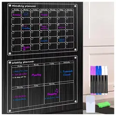 GENERICO - Calendario Planificador Mensual Semanal Reutilizable Acrílic