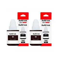 PREMIUM - 2 Tintas GI-190 Canon genéricas para impresora PIXMA G1100 G1110 G2100 G2110 G2111 G3100