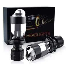 UNIVERSAL - 1 Bombillo Led H4 Proyector Doble Lupa Carro Moto Alta/baja