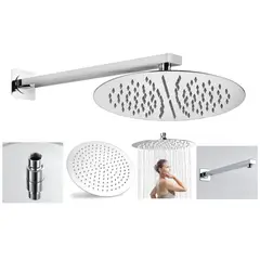 GENERICO - Ducha Regadera Manta Anti Hongo 25cm Redonda Lluvia + Tubo