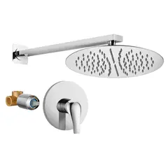 GENERICO - Kit Griferia Ducha Lluvia Manta -mezclador Emblema- Tubo Q