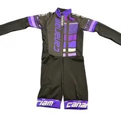 DISTRIONLINE - Uniforme Patinaje Licra Niñas Entrenamiento Y Competencia Color Morado Talla 14