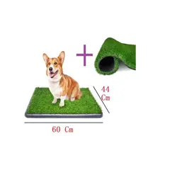 HALLY PET - Tapete entrenador mediano con grama + repuesto grama