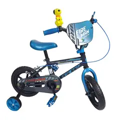 GW - Bicicleta Niño Rin 12 Fireman Ruedas Auxiliares Niña