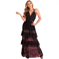 VIA7 - Enterizo falda short mujer boleros en la falda y espalda en escote