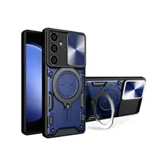 GENERICO - Estuche Proteccion Camara Con Soporte Compatible Samsung S24 FE Azul