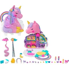 POLLY POCKET - Muñeca Salón de Belleza Unicornio arcoíris