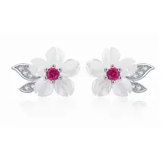 ALHAJAS - Aretes Topitos Regalos Para Mujer Flor Silvestre En Plata 925