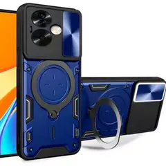 GENERICO - Funda Protección Cámara Con Soporte Compatible Oppo A79 Azul