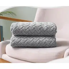 SIRENITAS - Cobija térmica 2.40x2m Cama Doble o 2 plazas Tejido Jacquard Perla