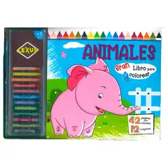 LEXUS - Libro De Animales Para Colorear Con Crayones Para Niños