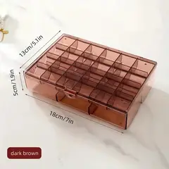 GENERICO - Organizador 2 En 1 Tapa Transparente Joya Maquillaje Tocador