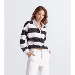 UNSER - Polo para Mujer Manga Larga Con Rayas