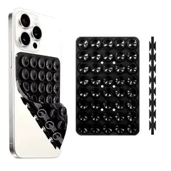 GENERICO - Soporte Trípode Celular Doble Ventosa Negro Chupa Silicona Succión