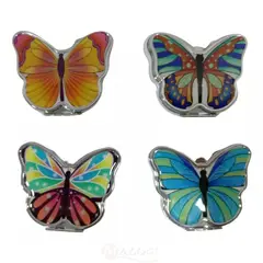 MAZUGI - Espejo Mariposa Plateado Con Aumento Portátil De Bolsillo