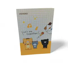 YOYOSO - CUADERNO A5 - GATO - LINEAS HORIZONTALES - BLANCO