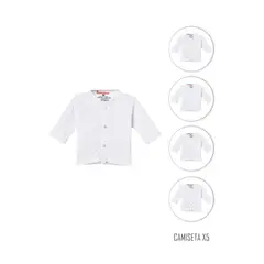 SANTANA - Combo X5 Camiseta Bebé Manga Larga Blanca