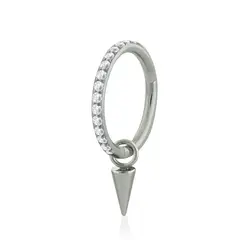 AGHA JEWELRY - Titanio piercing Clicker Aro Bisagra Crista Lado y Charm Punta para Lóbulo cartílago y Helix