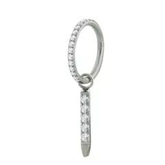 AGHA JEWELRY - Titanio piercing Clicker Aro Bisagra Cristal Lado y Charm Torre punta para Lóbulo cartílago y Helix