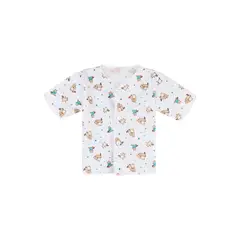 SANTANA - Camiseta Manga Corta Bebé Prematuro Niño Crema_.