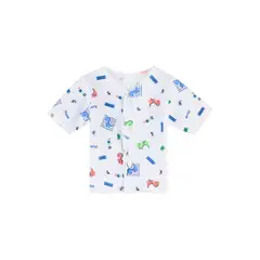 SANTANA - Camiseta Manga Corta Bebé Prematuro Niño Azul Rey Medio