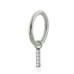 AGHA JEWELRY - Titanio piercing Clicker Aro Bisagra y Charm Rectangular para Lóbulo cartílago y Helix