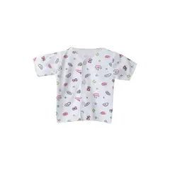 SANTANA - Camiseta Manga Corta Bebé Prematuro Niña Rosa Fluorescente_.