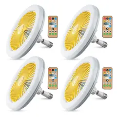 ENERGY PLUS - Kit x4 Ventiladores Bombillo LED con Control Remoto y Aroma