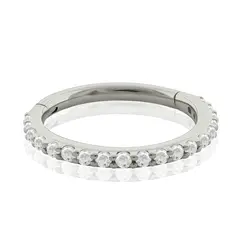AGHA JEWELRY - Titanio piercing Clicker Aro Bisagra Cristales de Lado para Lóbulo cartílago y Helix
