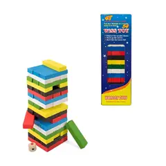 GENERICO - Jenga Torre Madera Bloques 54 Pc Colores Mediano Juego Mesa